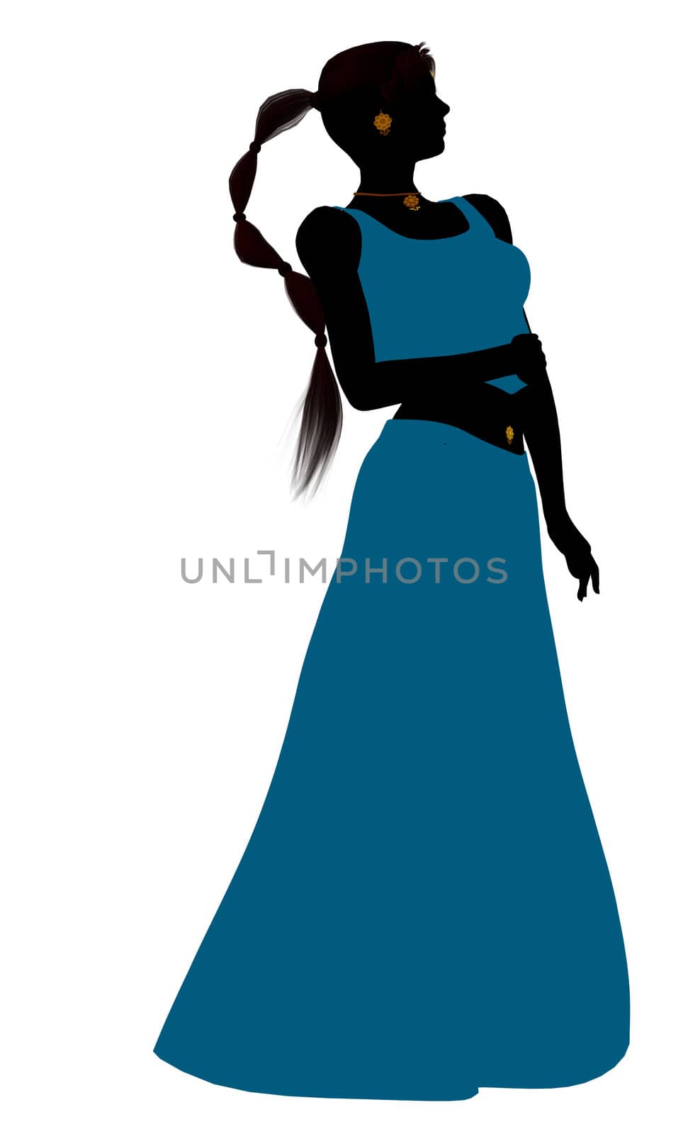 Female belly dancer illustration silhouette on a white background