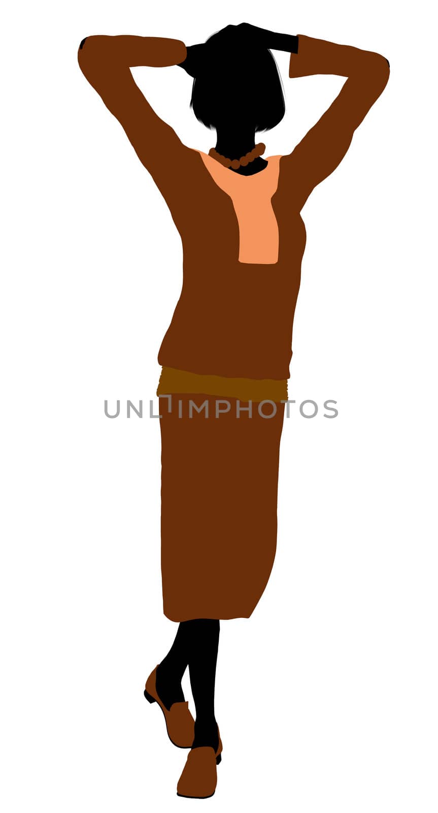 Conservative female illustration silhouette on a white background