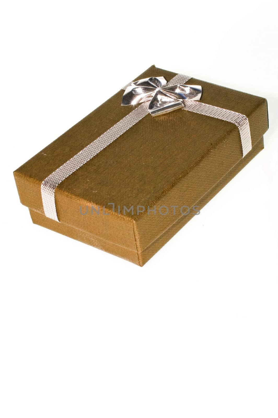 Golden box isolated over white background