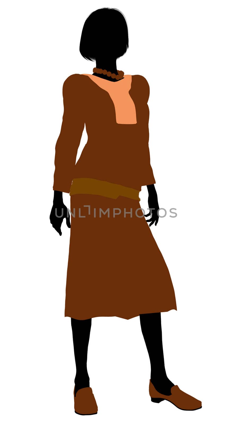 Conservative female illustration silhouette on a white background