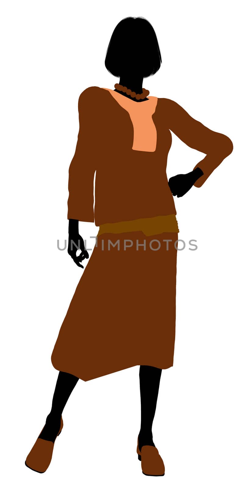 Conservative female illustration silhouette on a white background