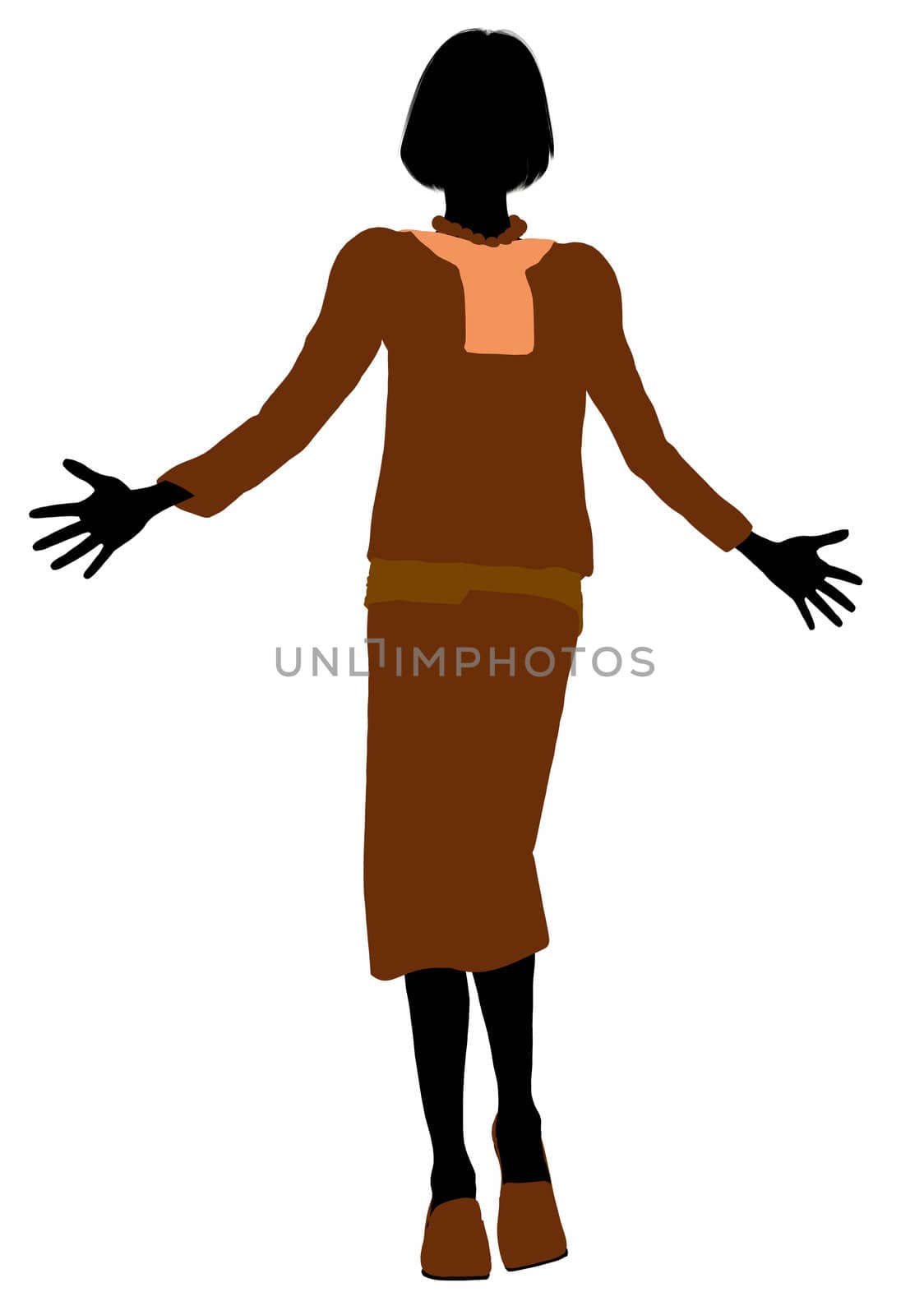 Conservative female illustration silhouette on a white background
