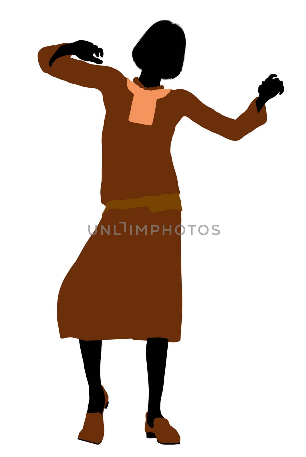 Conservative female illustration silhouette on a white background