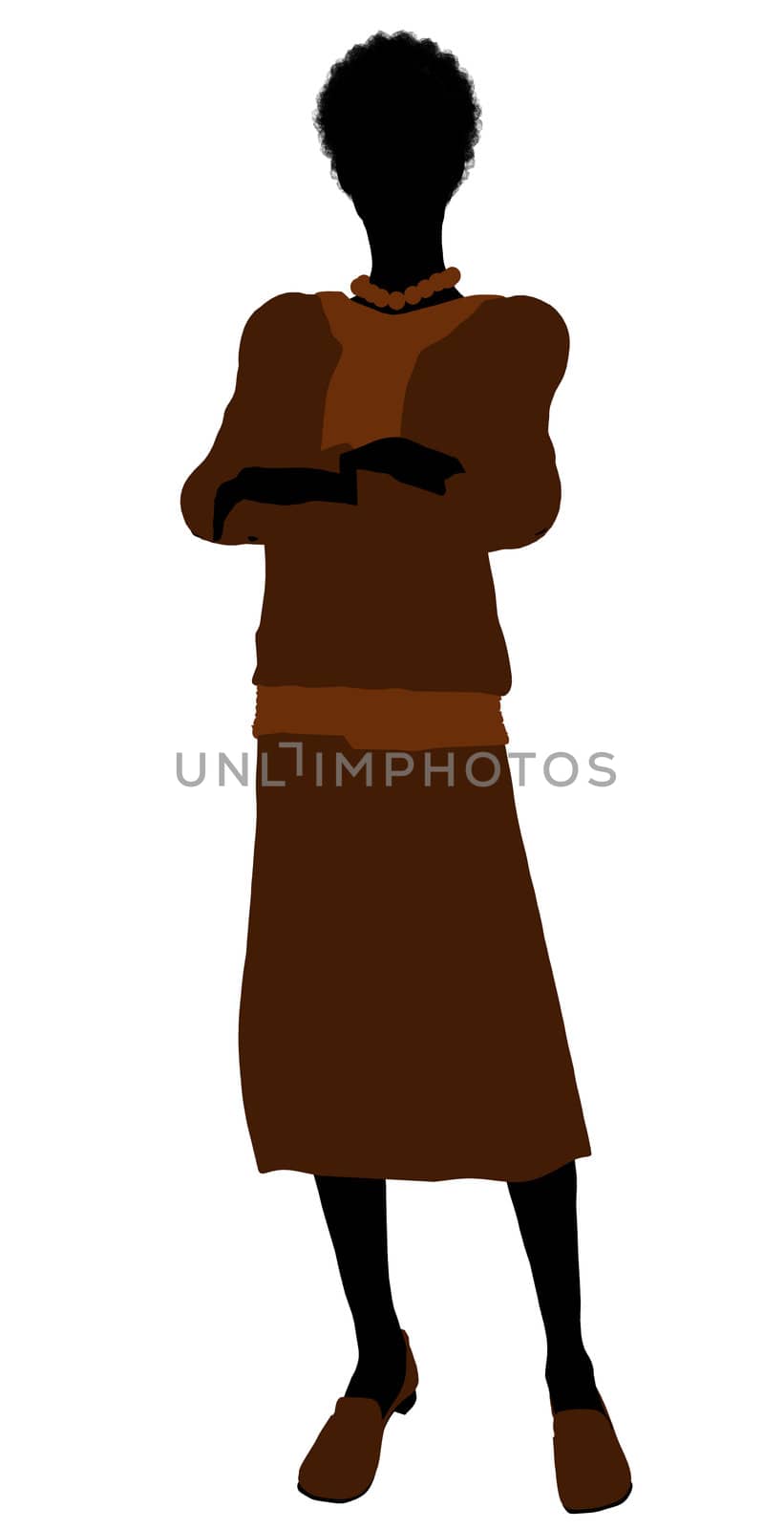 Conservative african american female illustration silhouette on a white background