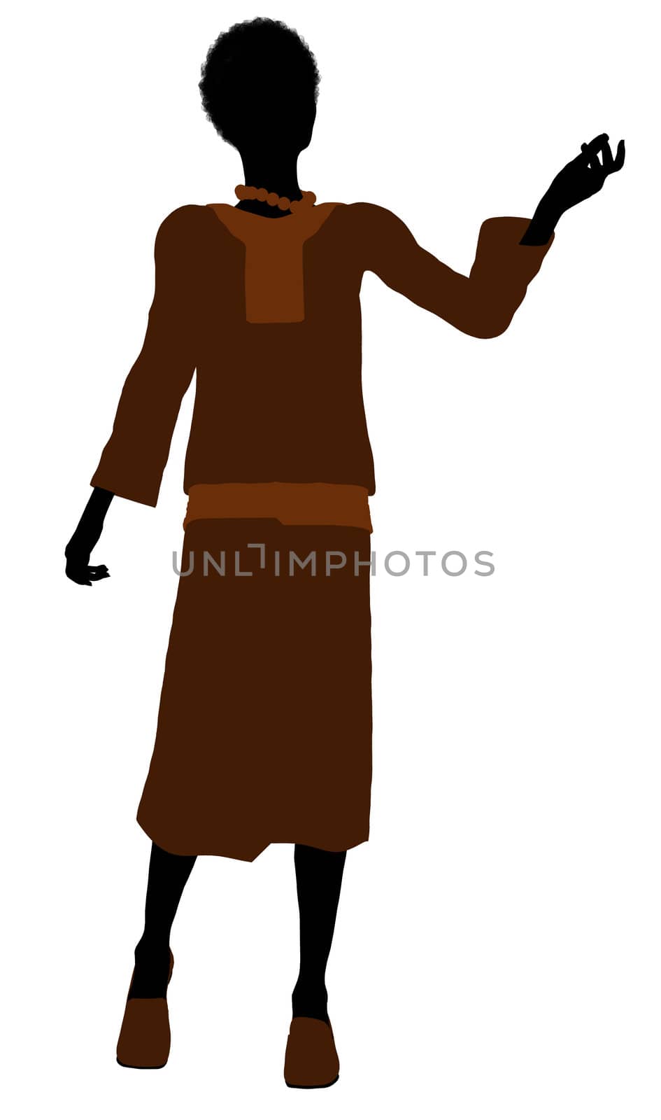 Conservative african american female illustration silhouette on a white background