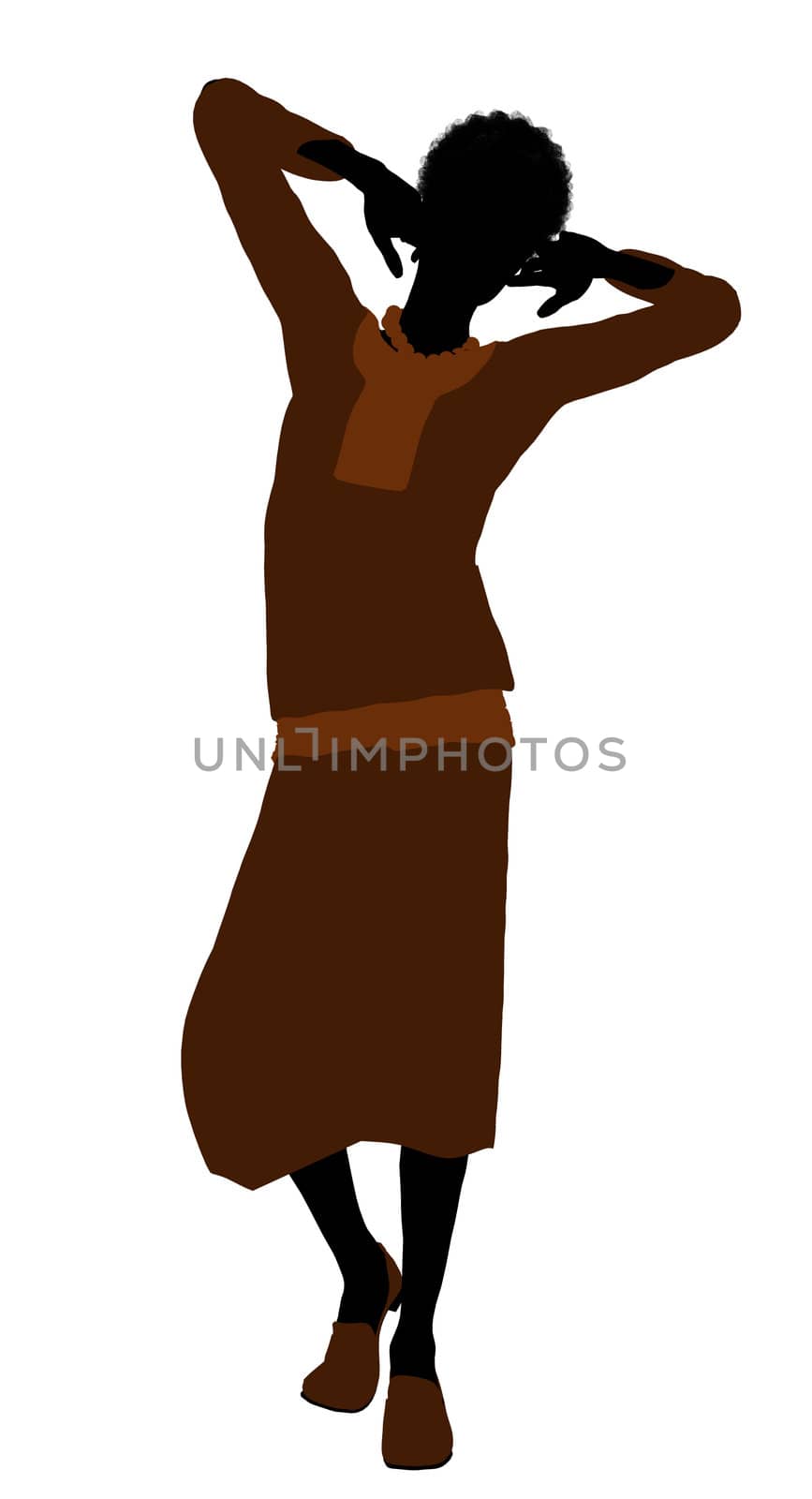 Conservative african american female illustration silhouette on a white background