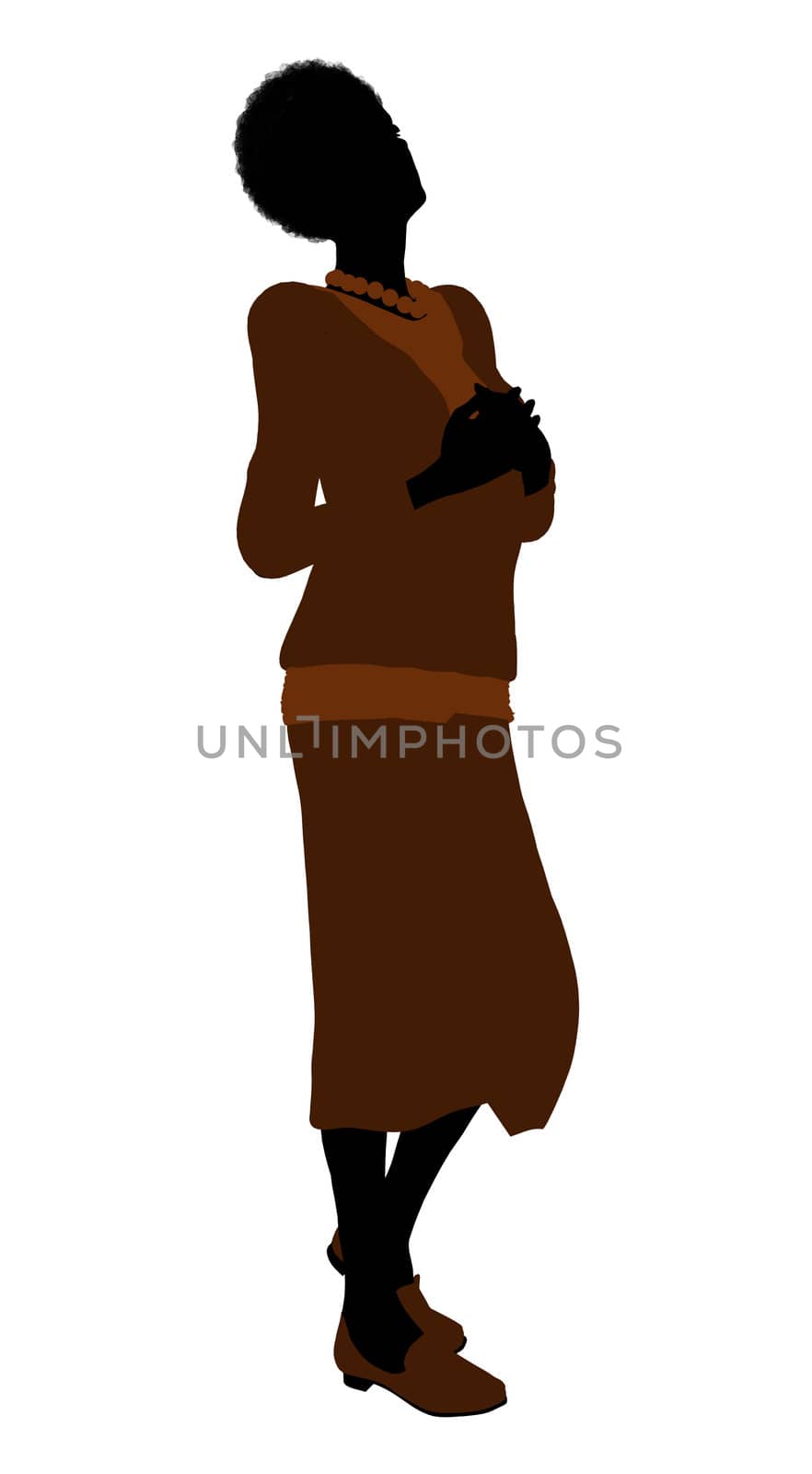 Conservative african american female illustration silhouette on a white background