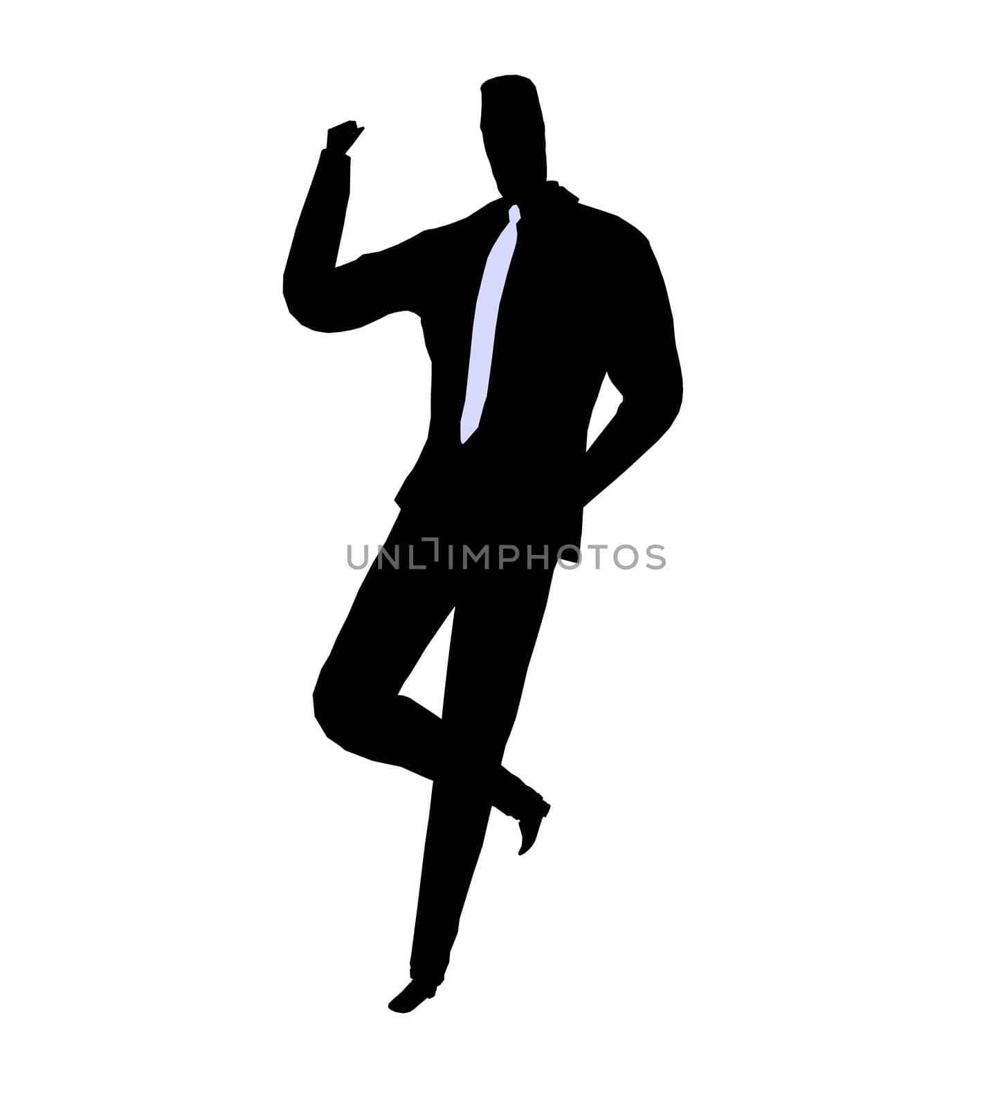 Male business silhouette illustration on a white background