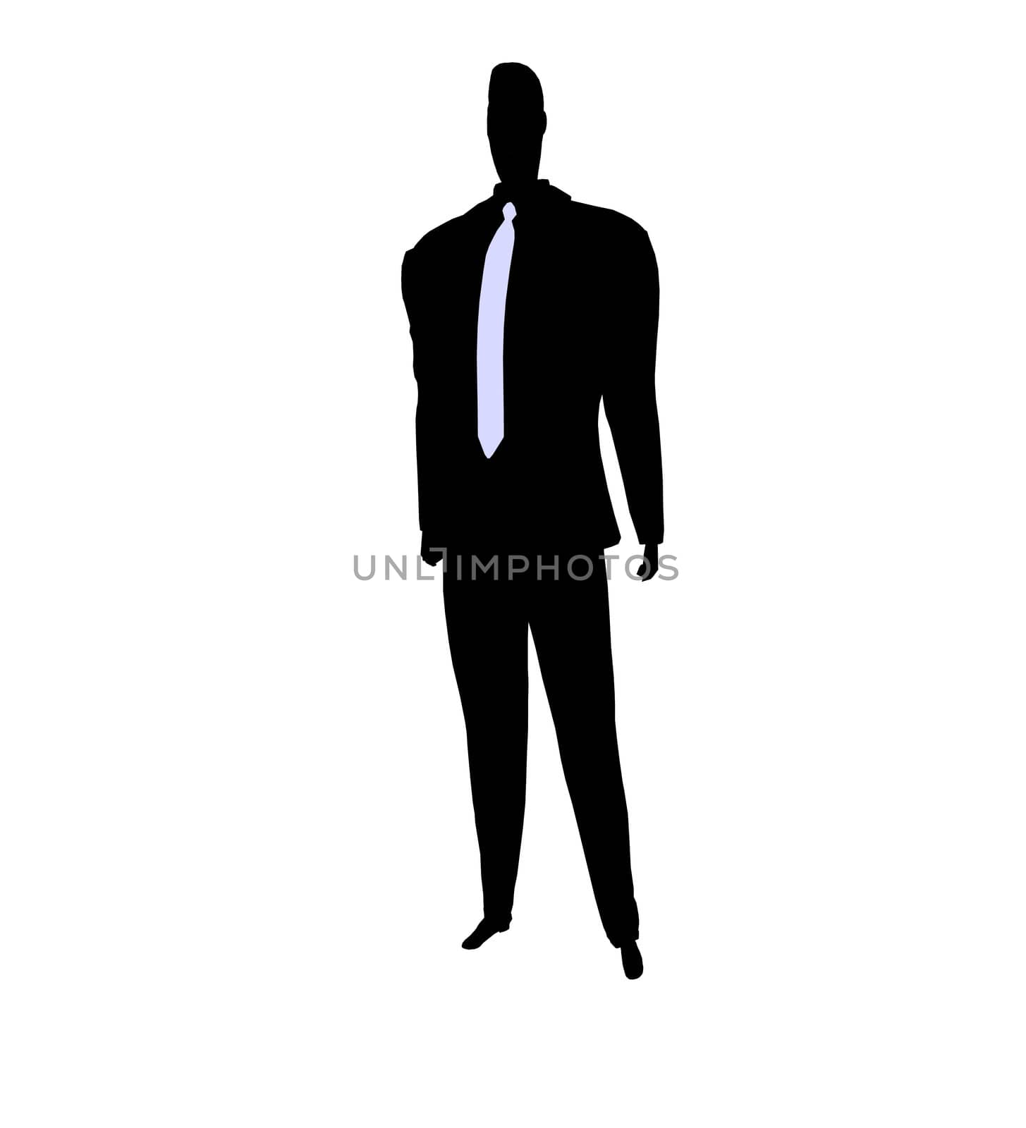 Male business silhouette illustration on a white background