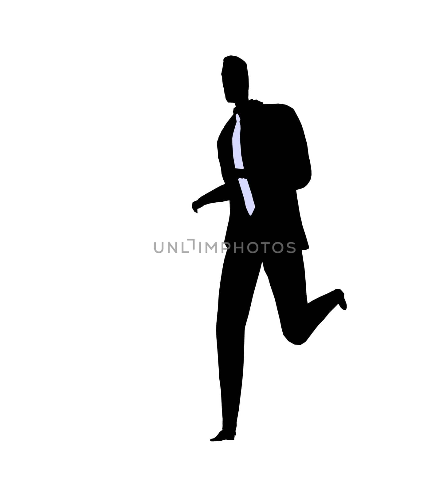 Male business silhouette illustration on a white background