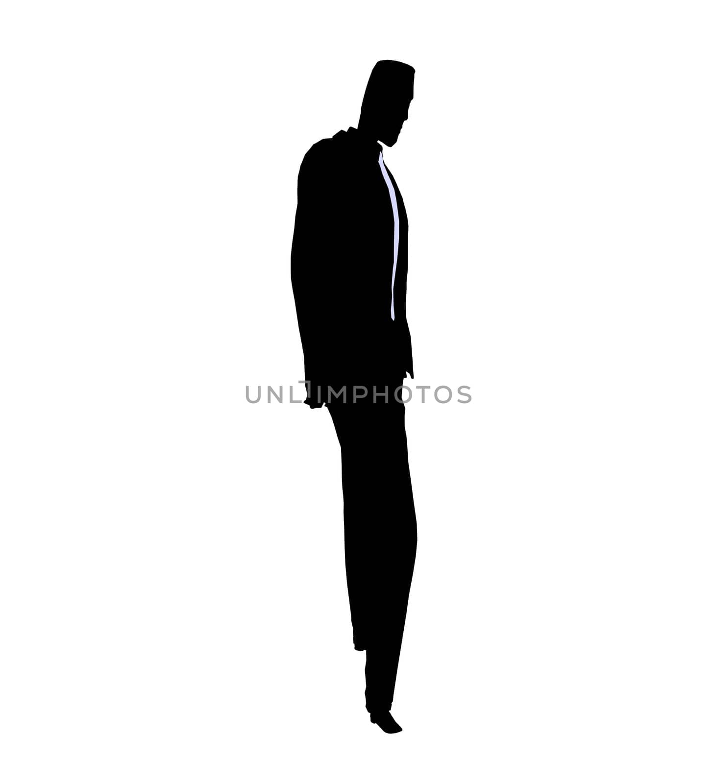 Male business silhouette illustration on a white background