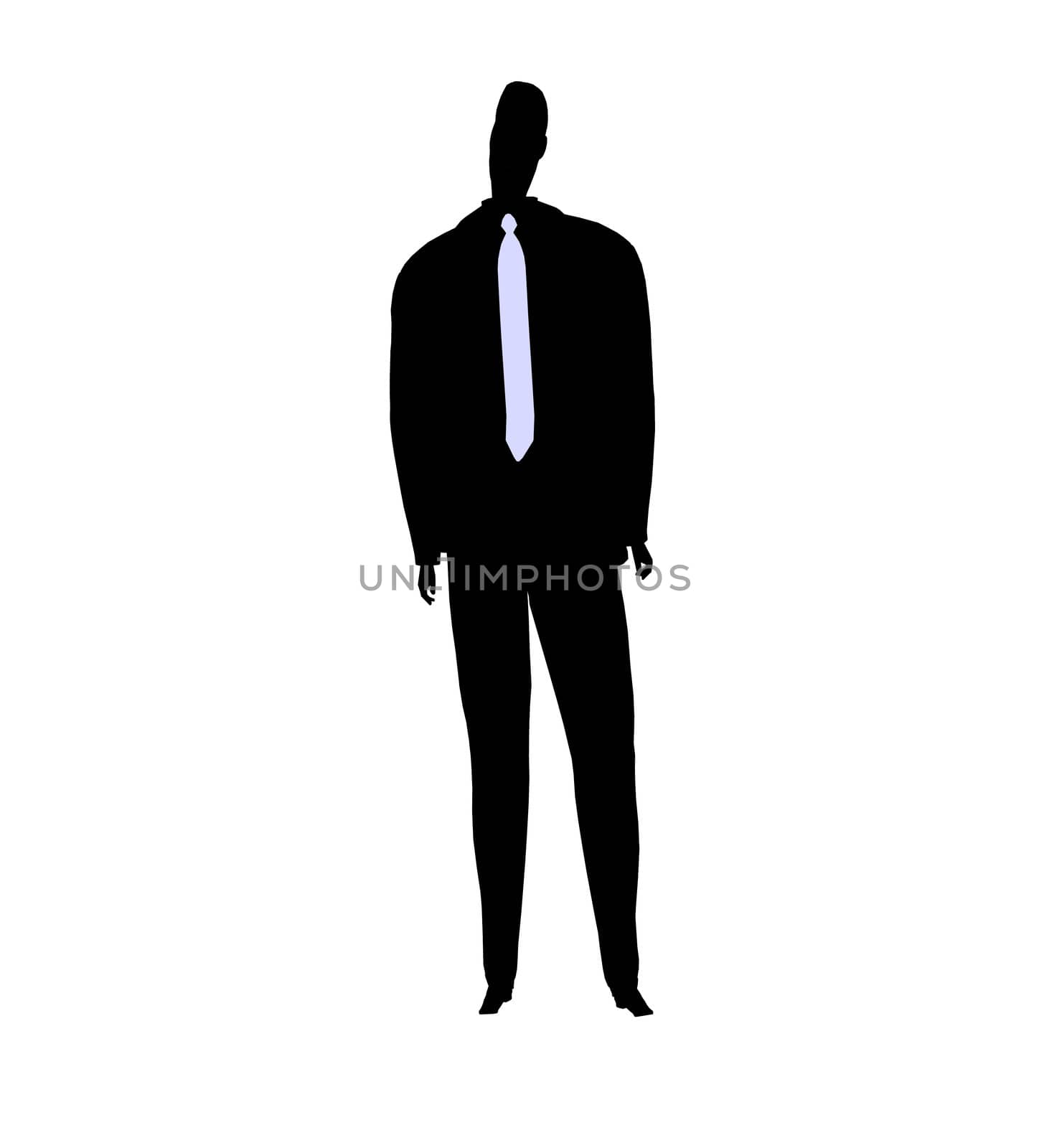 Male business silhouette illustration on a white background