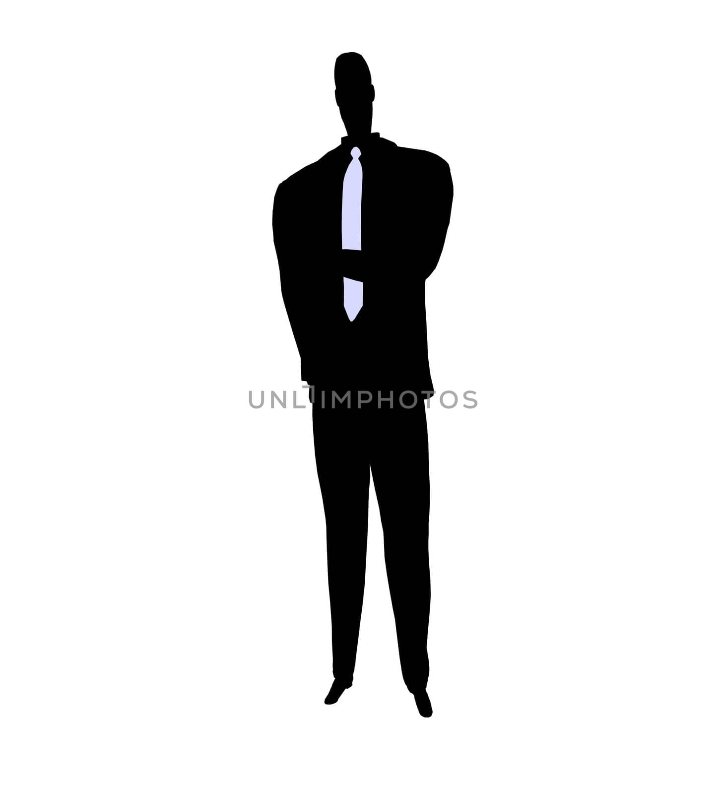 Male business silhouette illustration on a white background