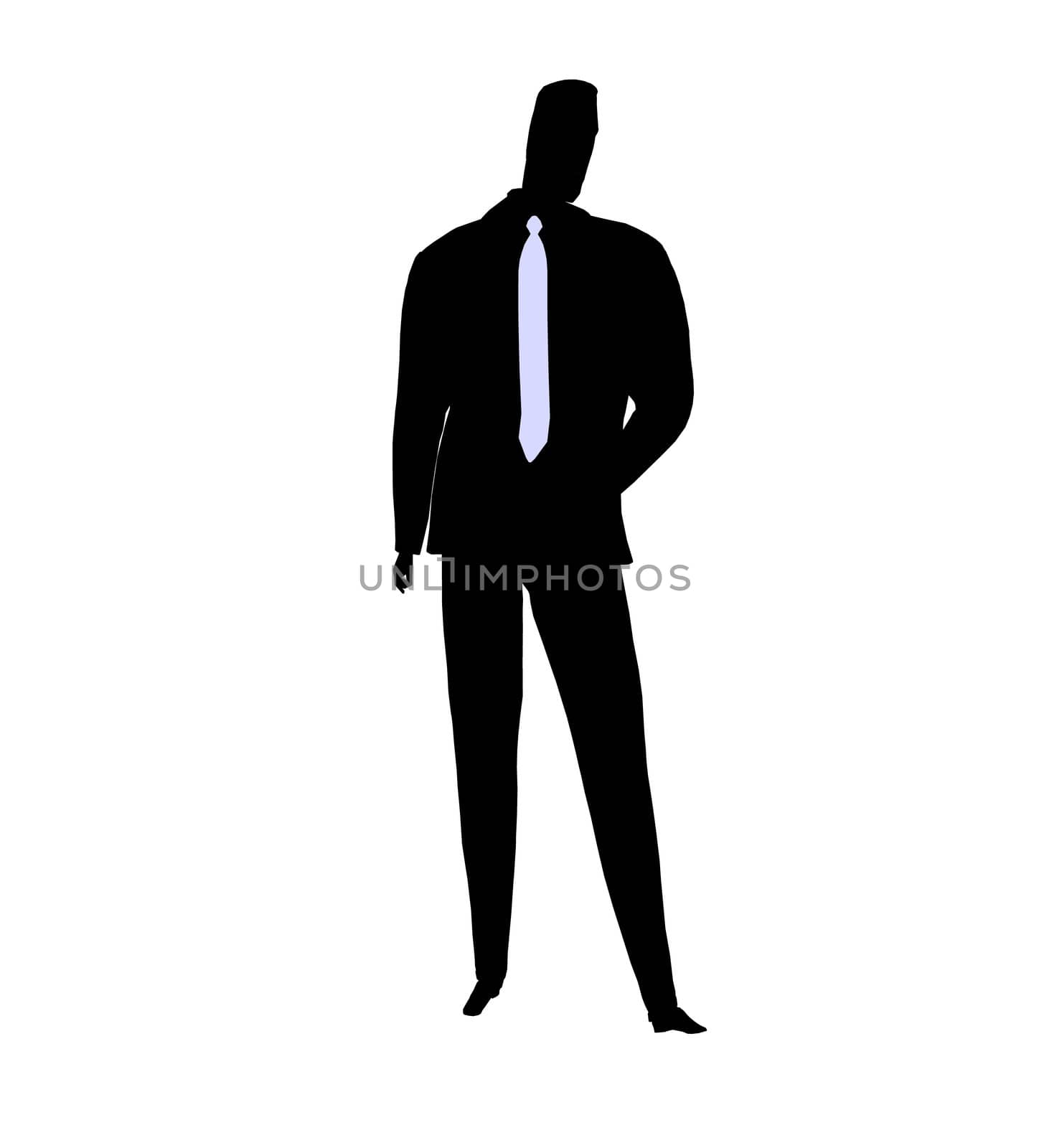 Male business silhouette illustration on a white background