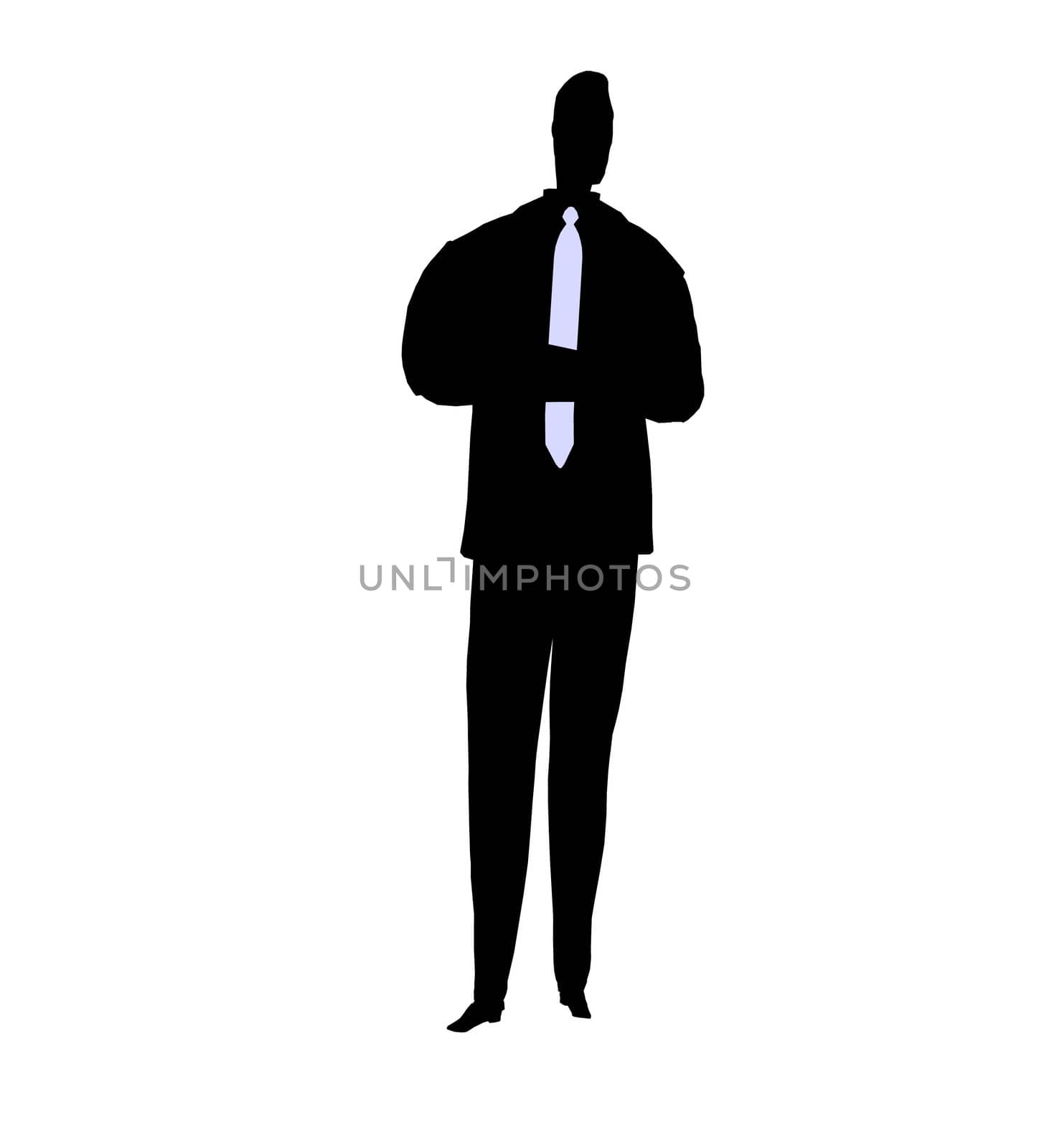 Male business silhouette illustration on a white background