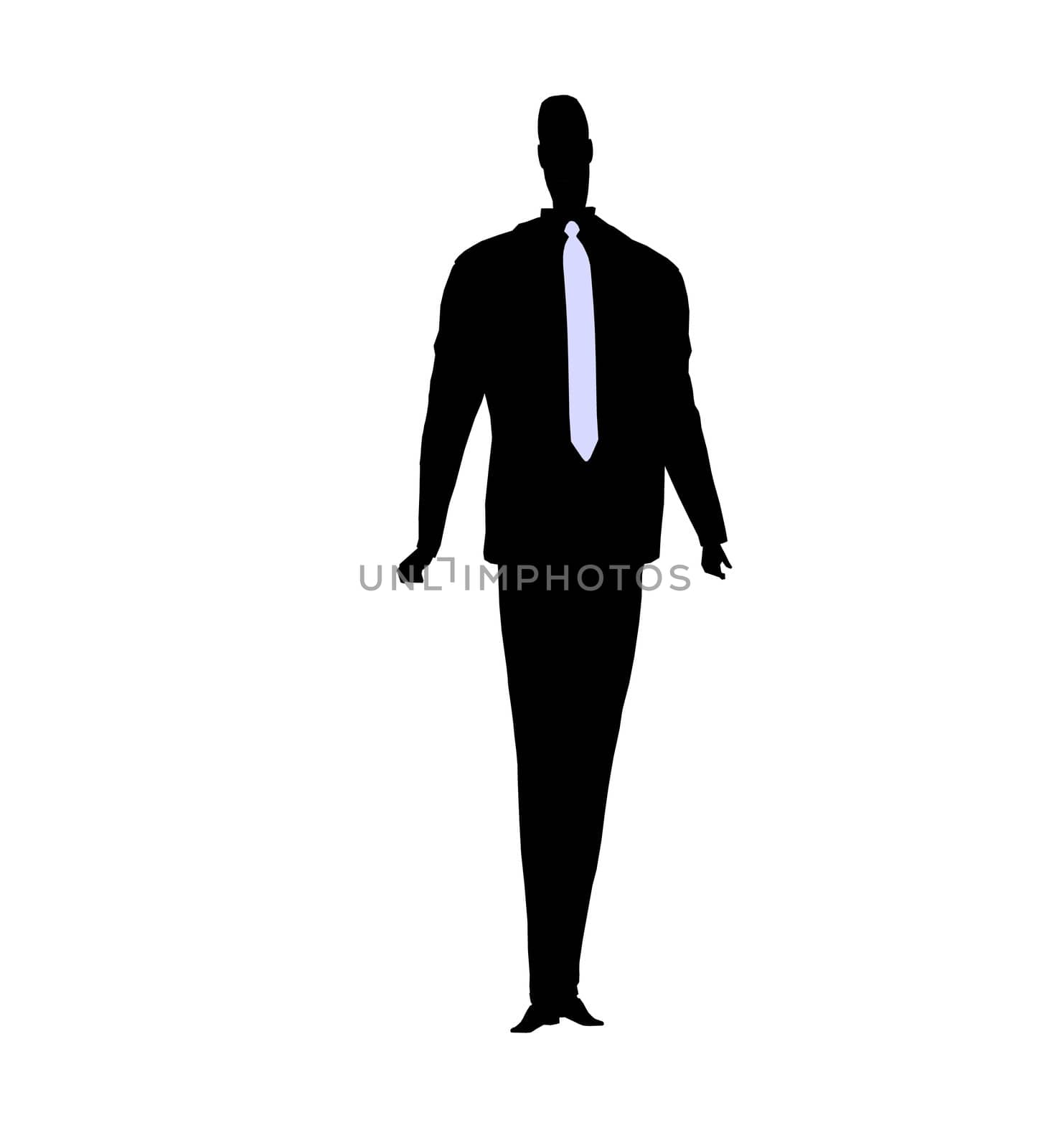 Male business silhouette illustration on a white background