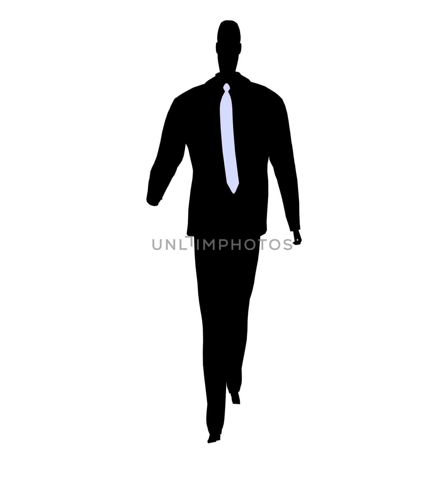Male business silhouette illustration on a white background
