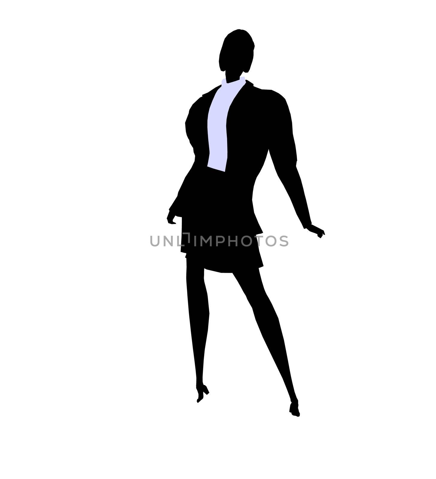 Female business executive silhouette on a white background