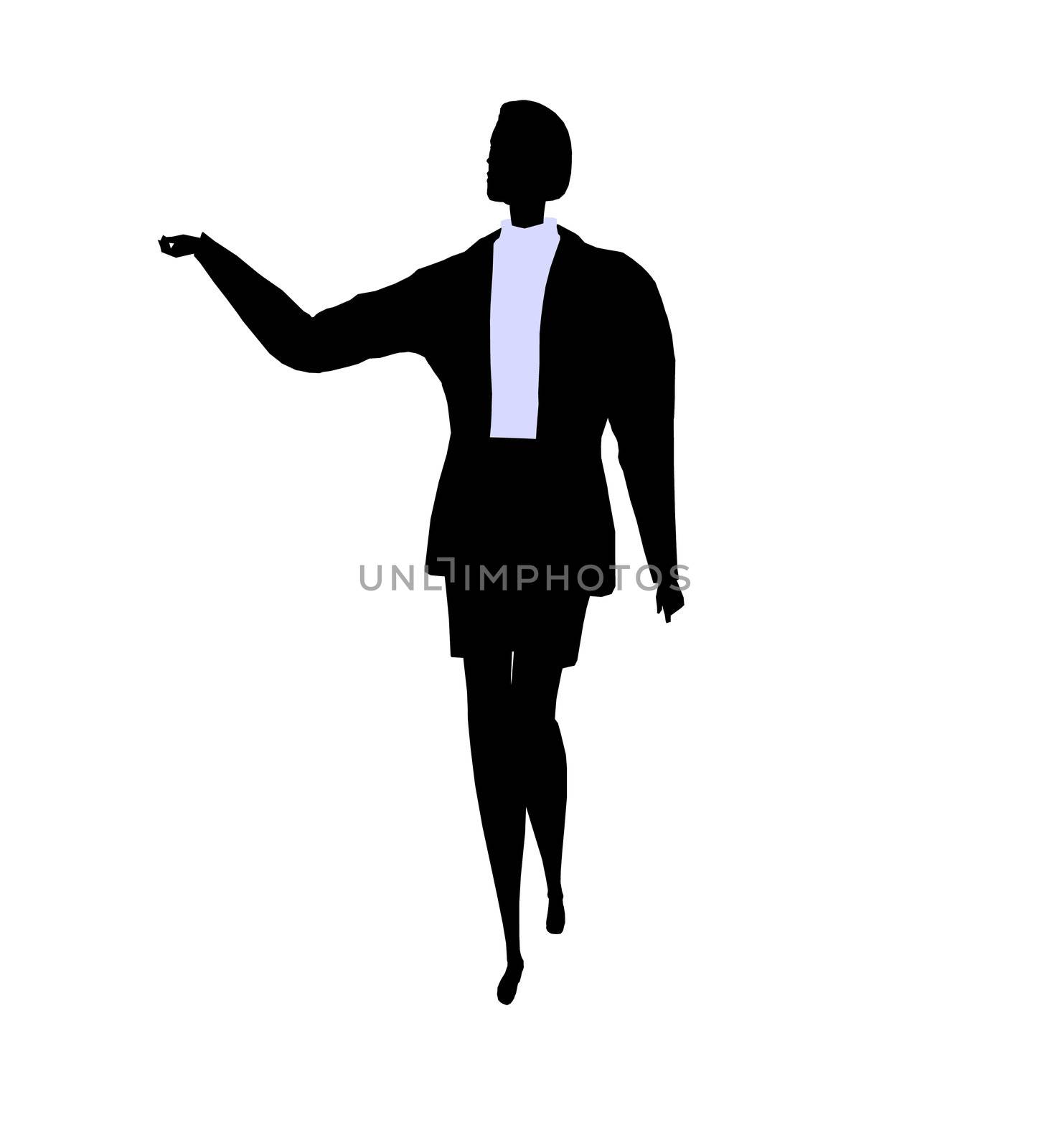 Female business executive silhouette on a white background