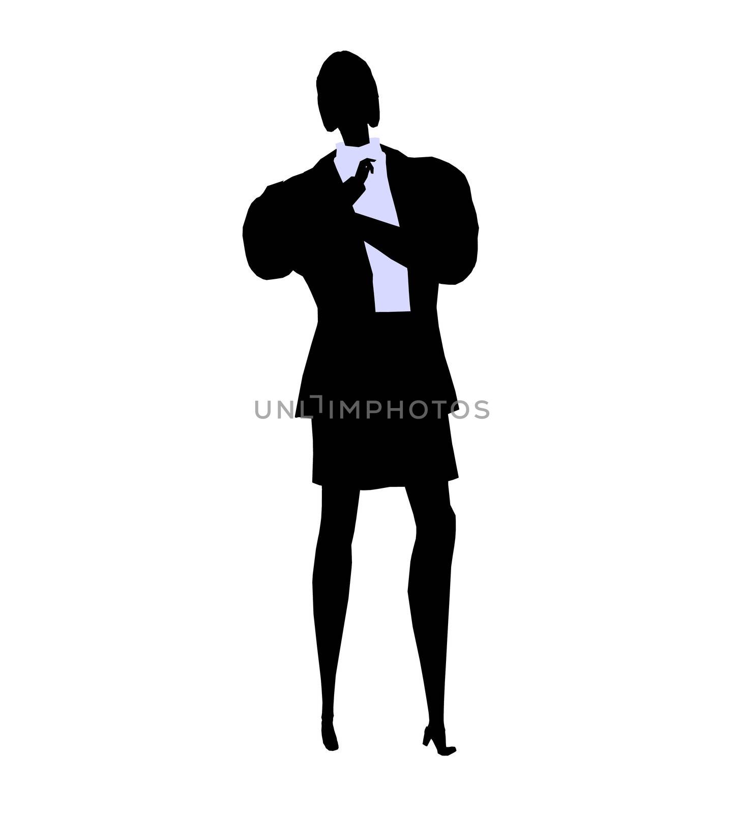 Female business executive silhouette on a white background