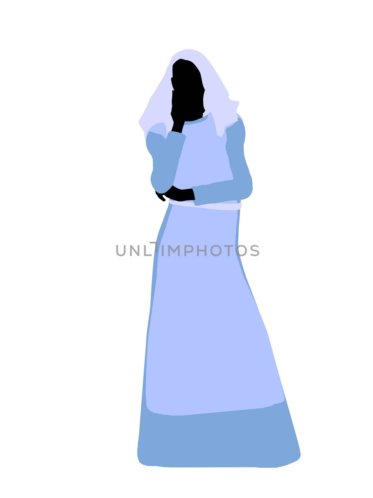 A female bilbical illustration silhouette on a white background