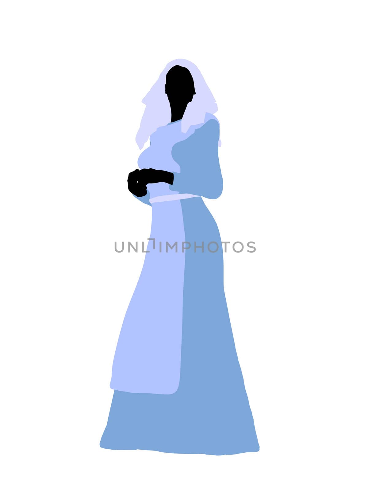 A female bilbical illustration silhouette on a white background