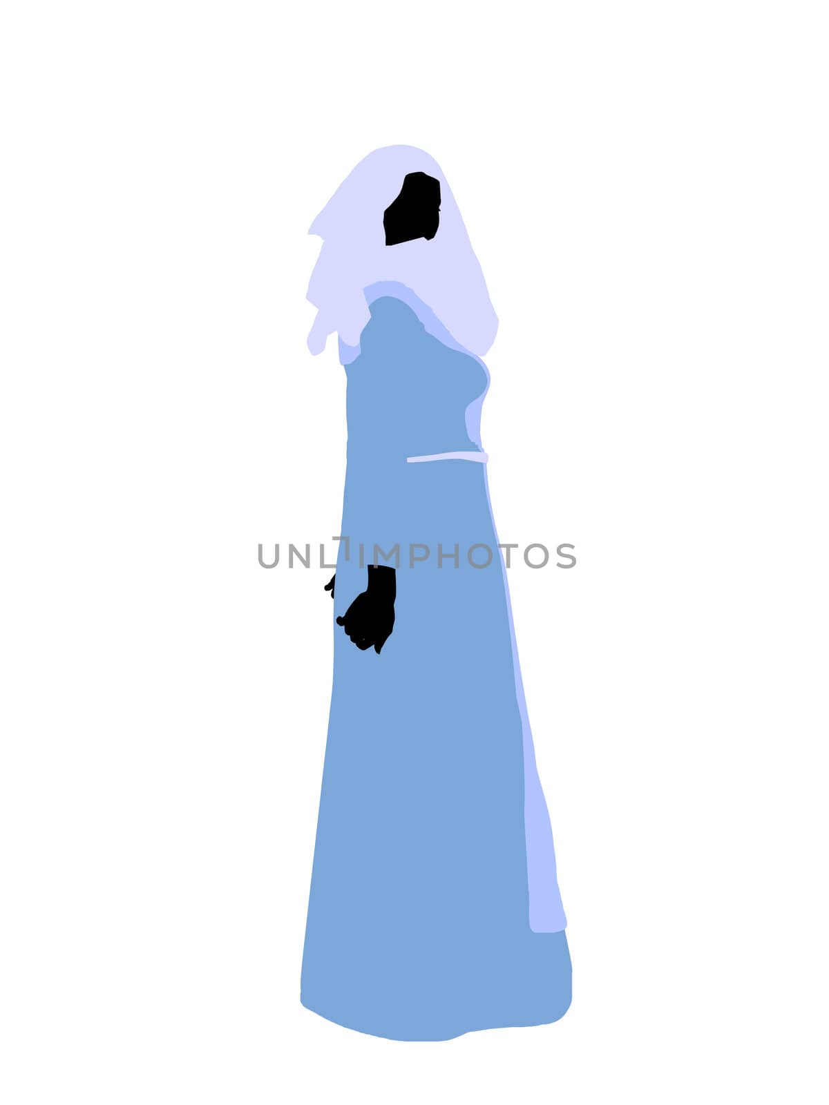A female bilbical illustration silhouette on a white background