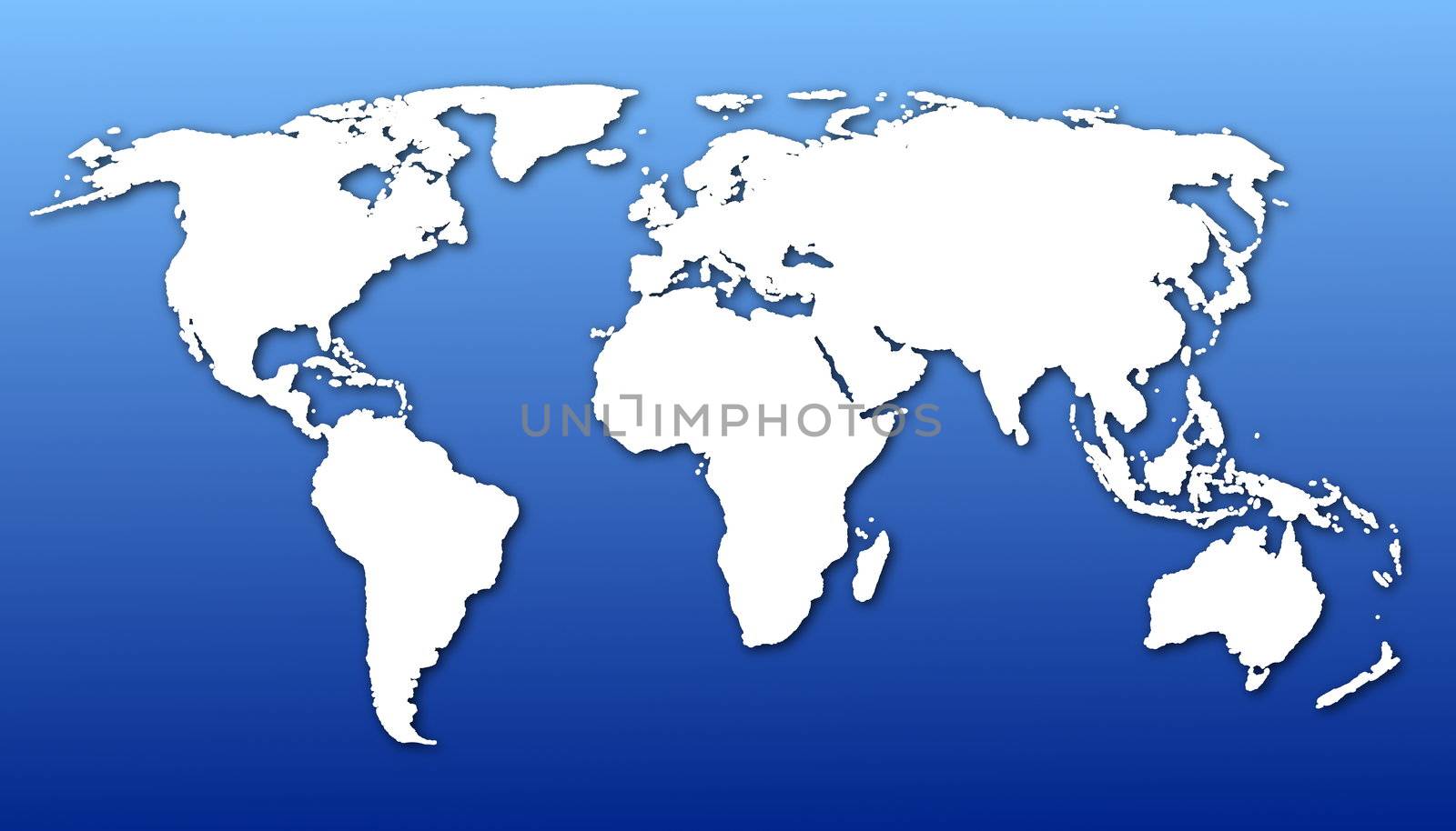 global economy concept with world map in blue
