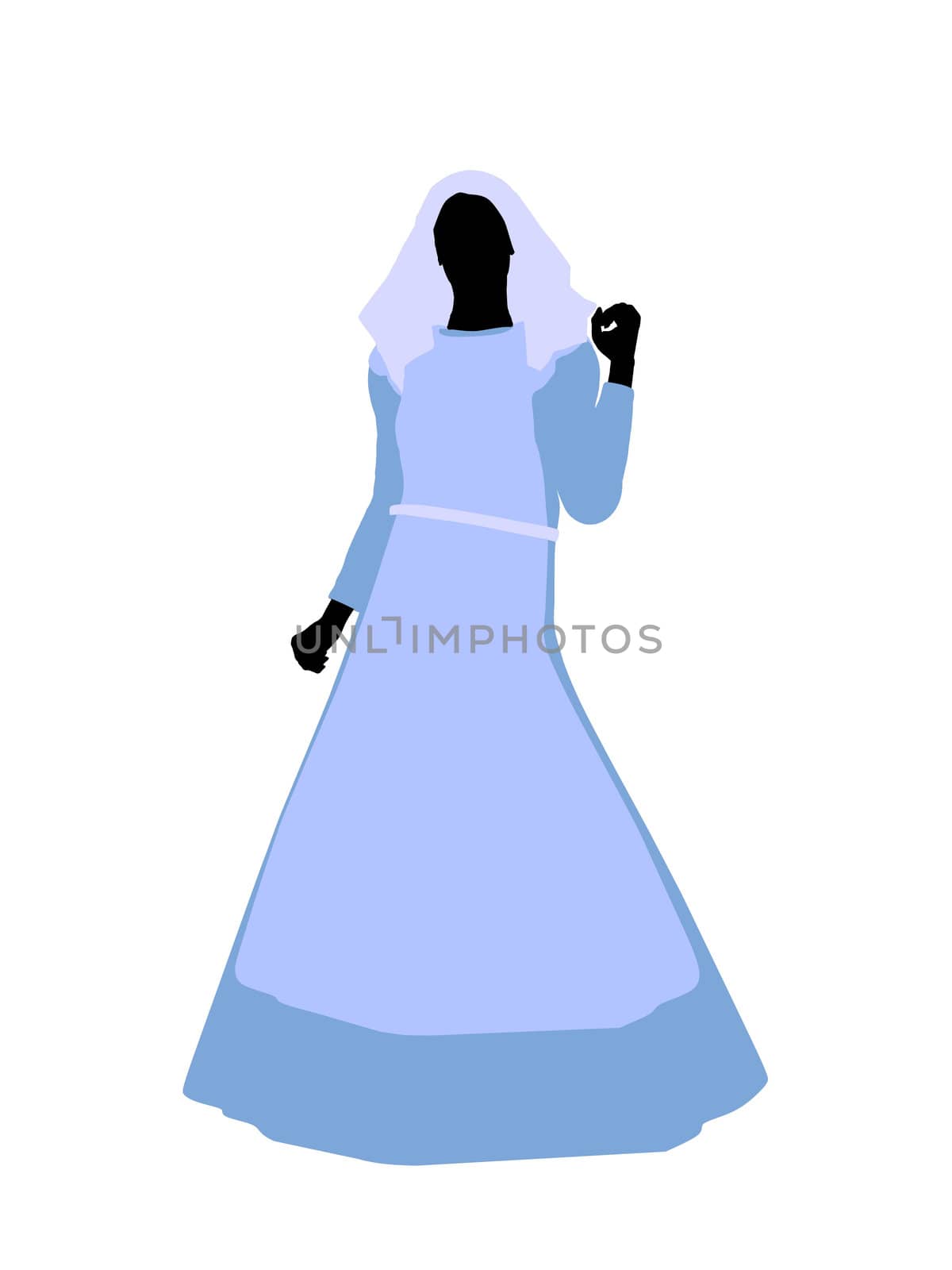 A female bilbical illustration silhouette on a white background