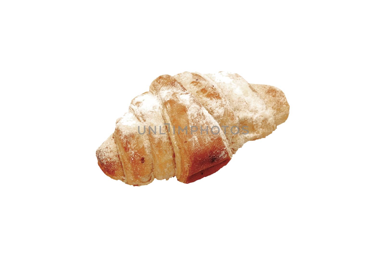 sweet croissant isolated over white background