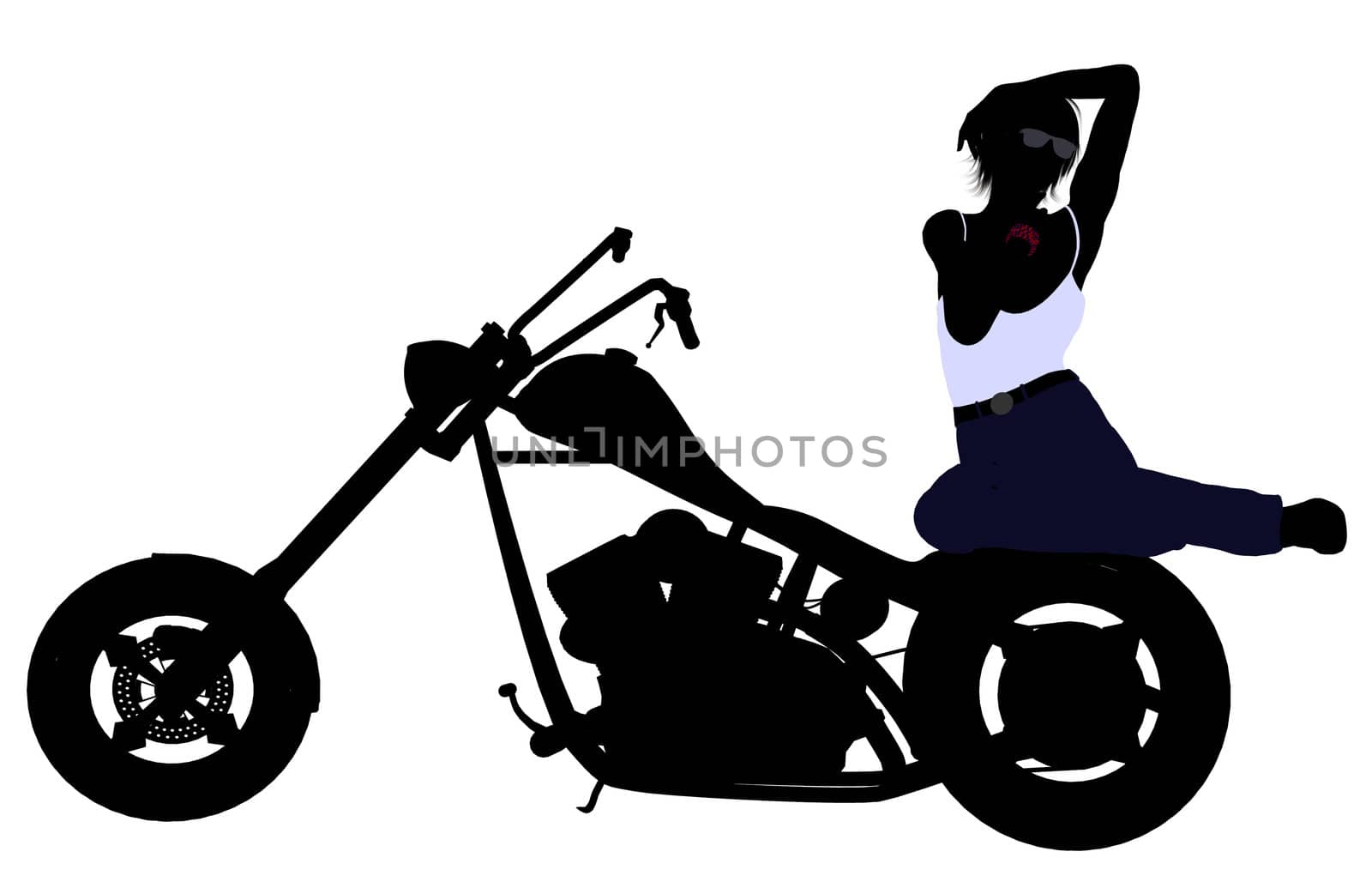 Female Biker Silhouette by kathygold