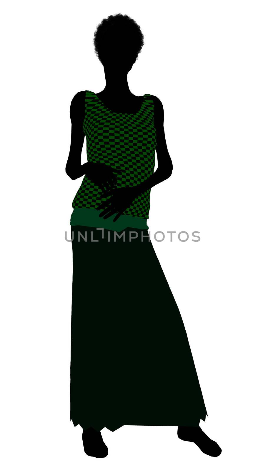 1920's female silhouette on a white background