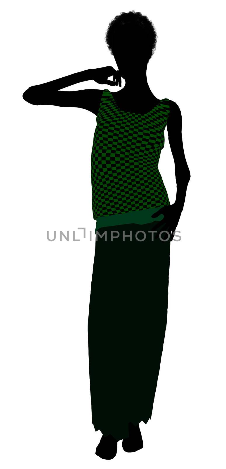1920's female silhouette on a white background
