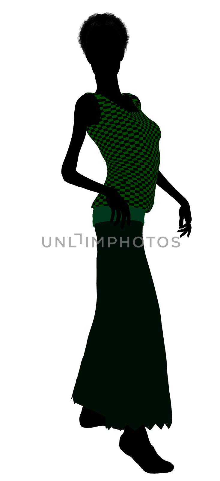 1920's female silhouette on a white background