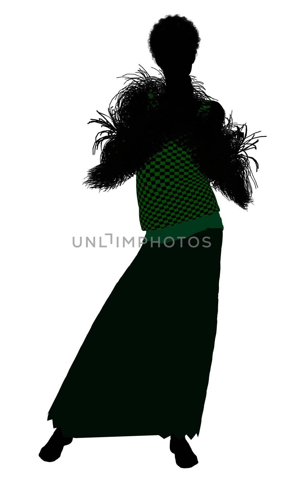 1920's female silhouette on a white background