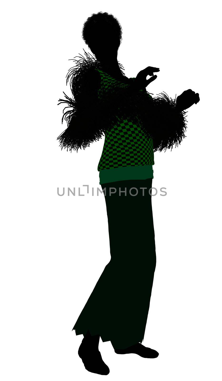 1920's female silhouette on a white background