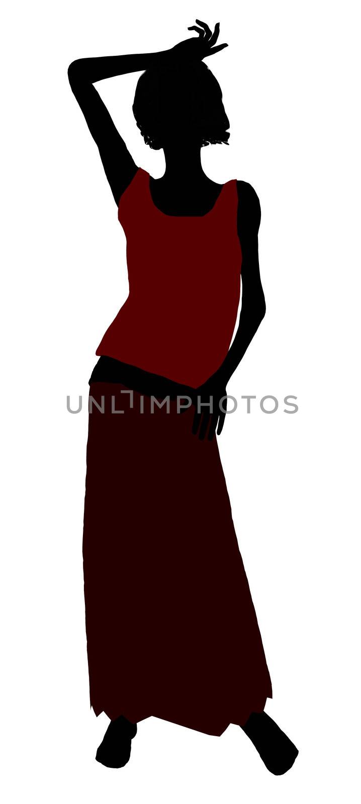 1920's female silhouette on a white background