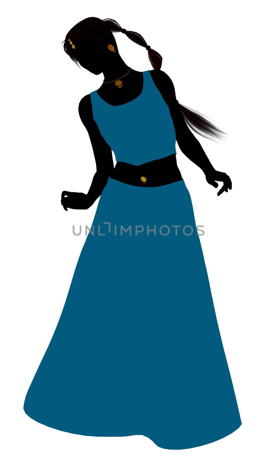 Female belly dancer illustration silhouette on a white background