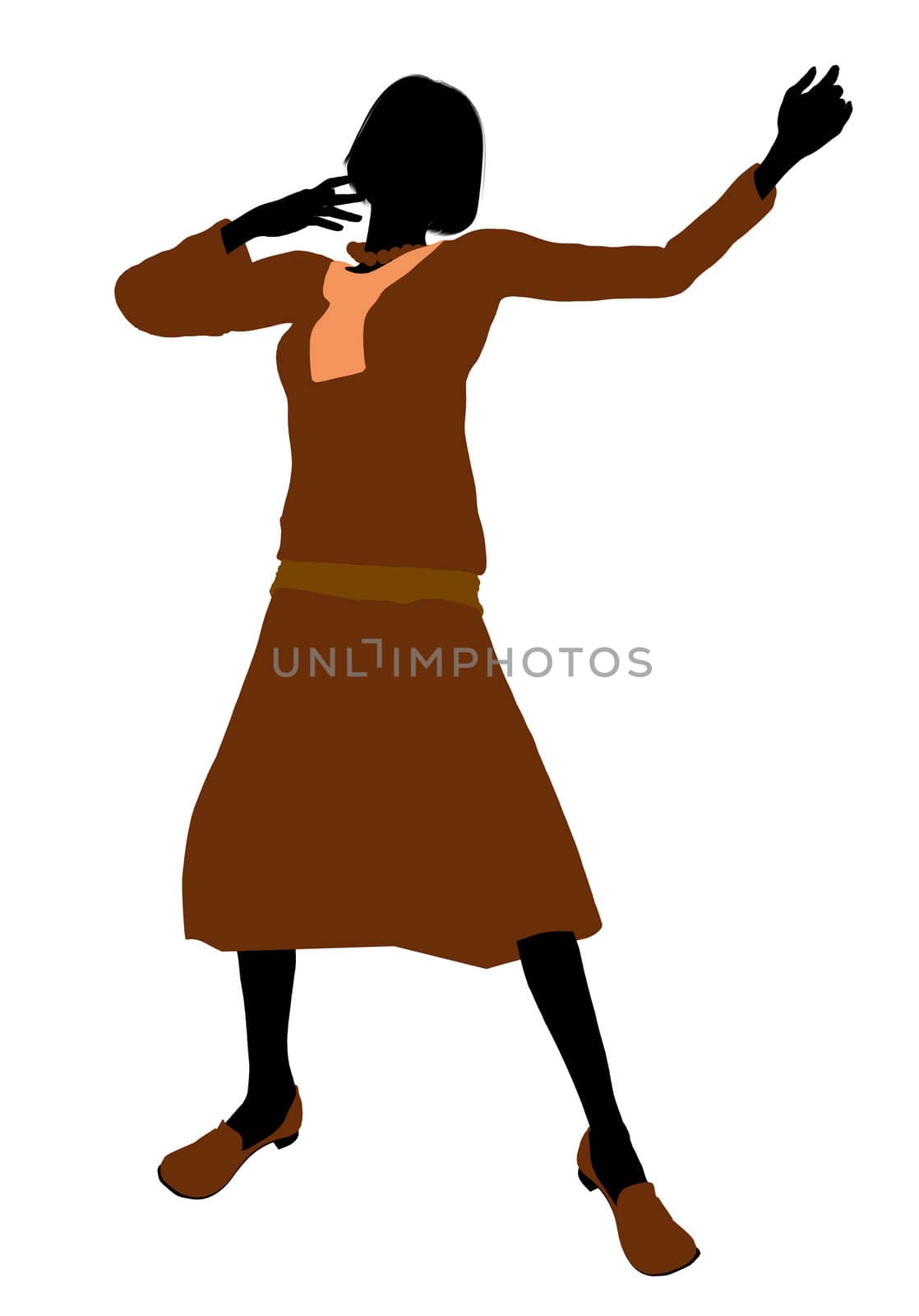 Conservative female illustration silhouette on a white background