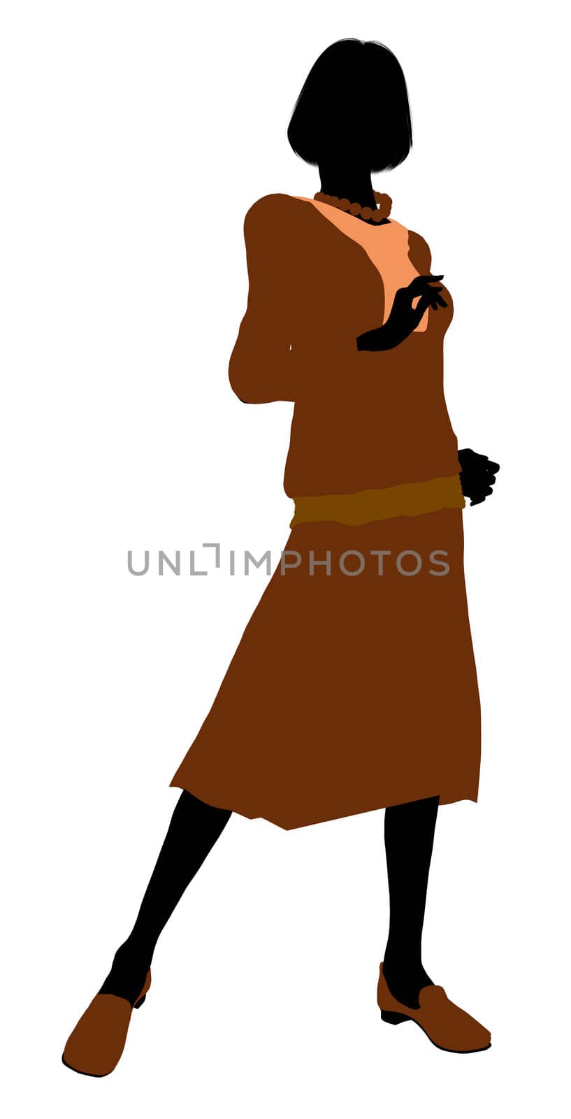 Conservative female illustration silhouette on a white background
