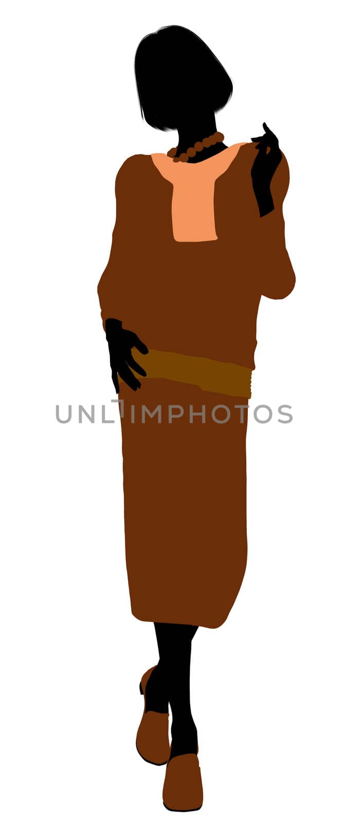 Conservative female illustration silhouette on a white background
