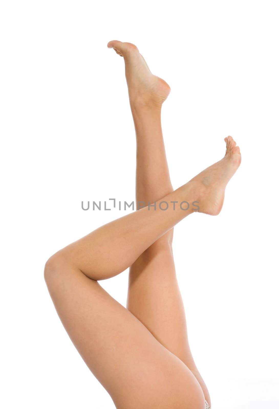 Woman legs on  isolated background