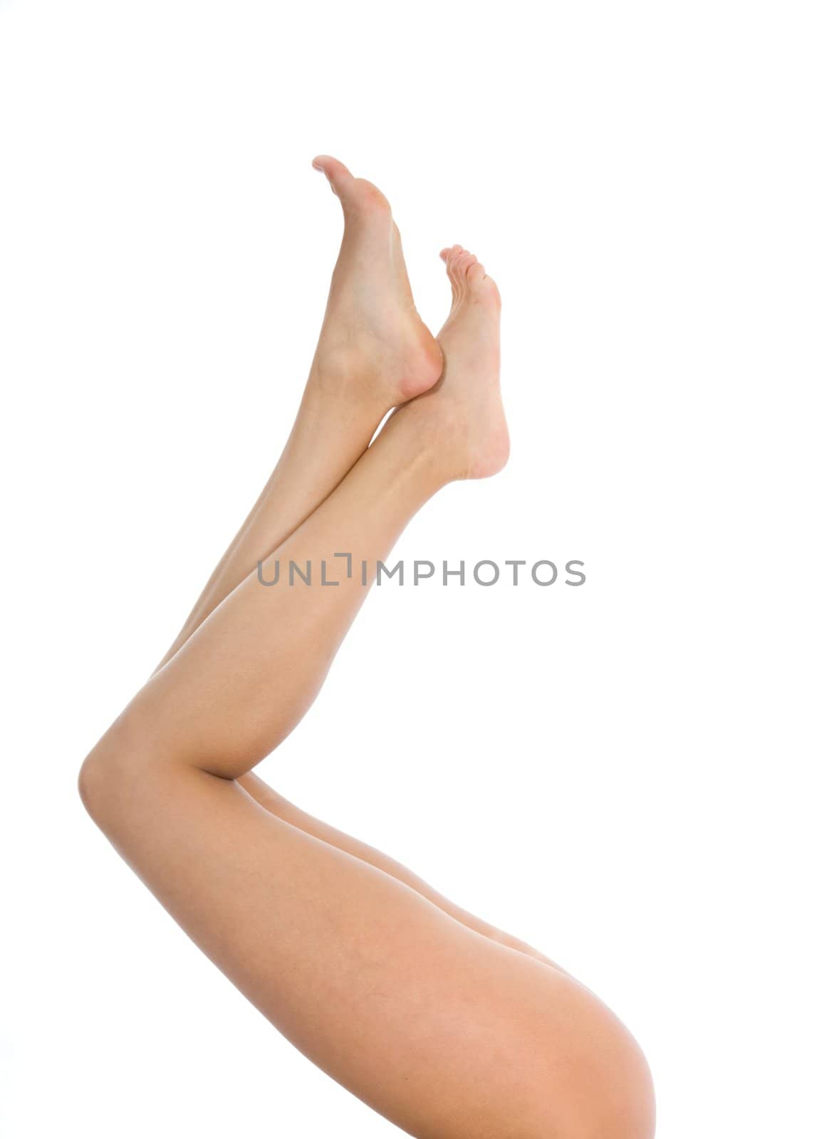 Woman legs on  isolated background