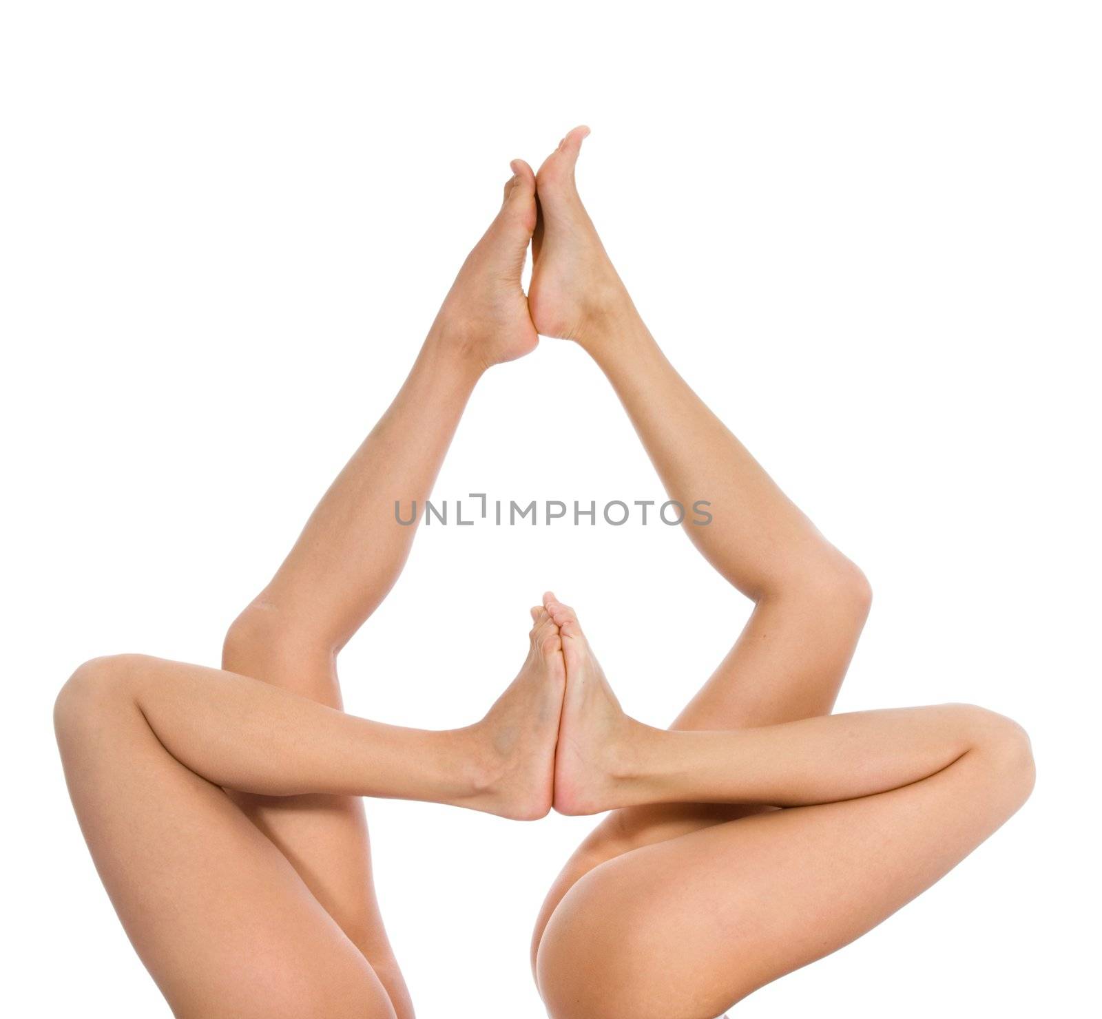 Women legs on  isolated background