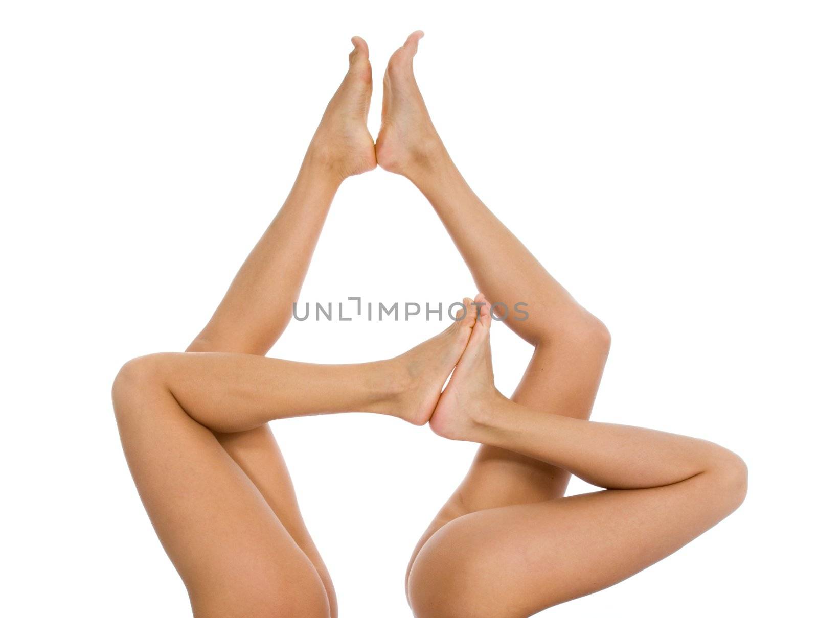Women legs on  isolated background