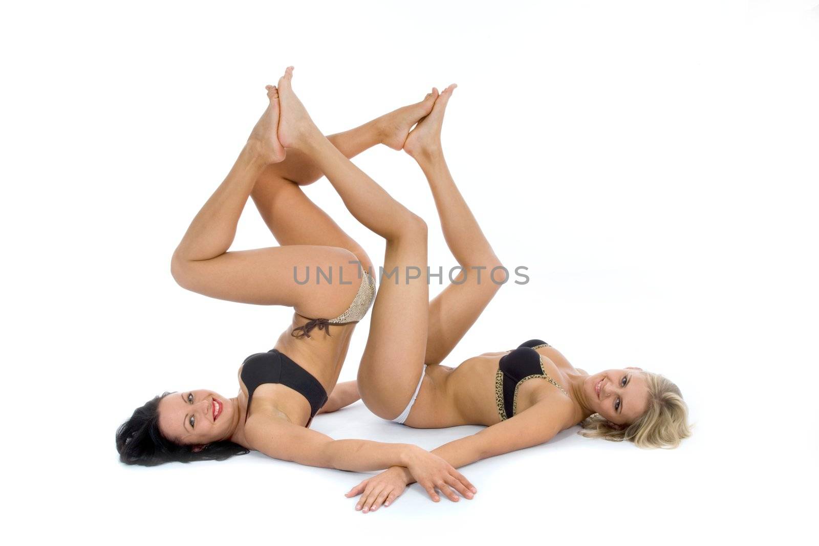 Women legs on  isolated background