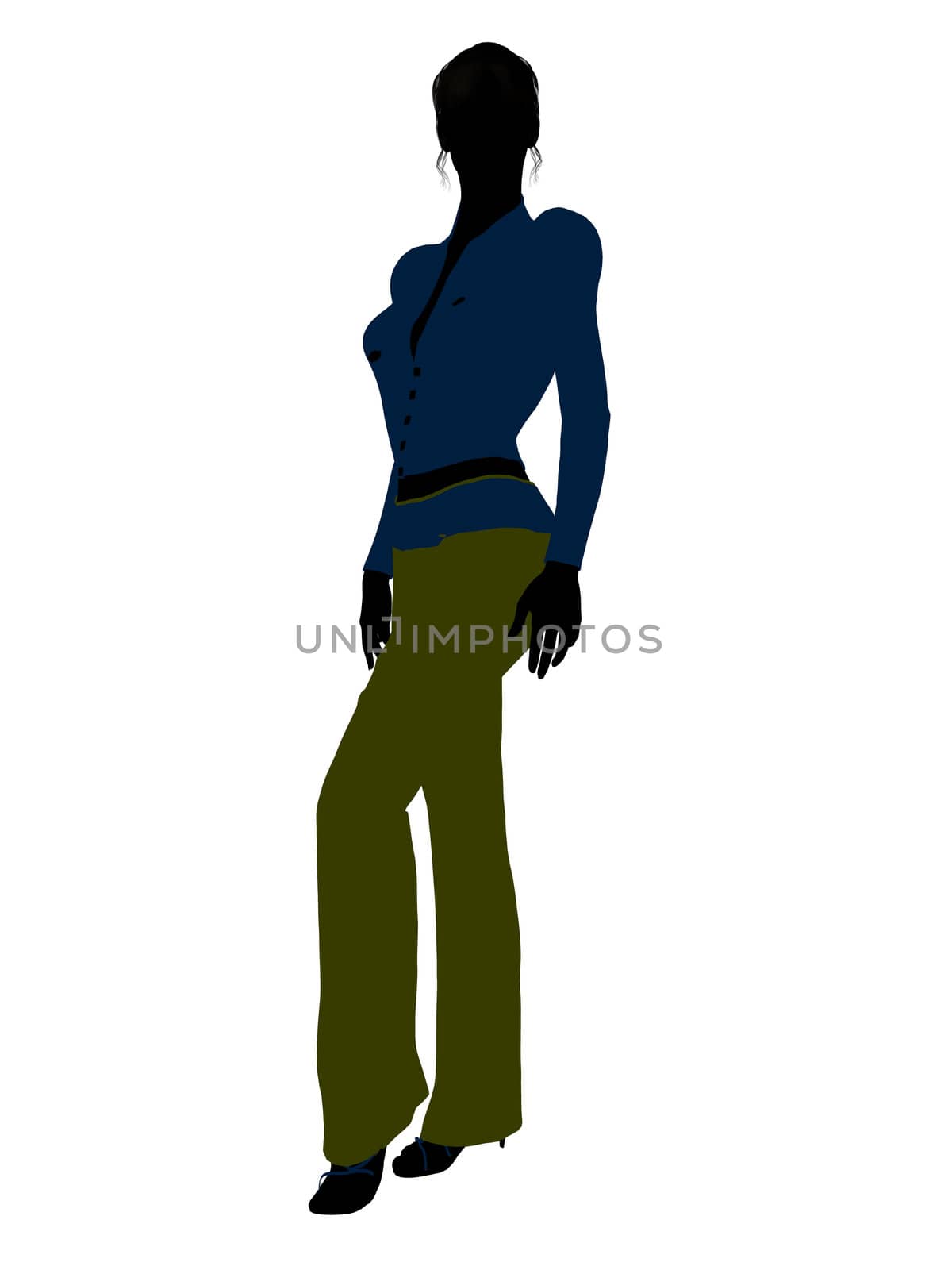 Female business executive silhouette on a white background