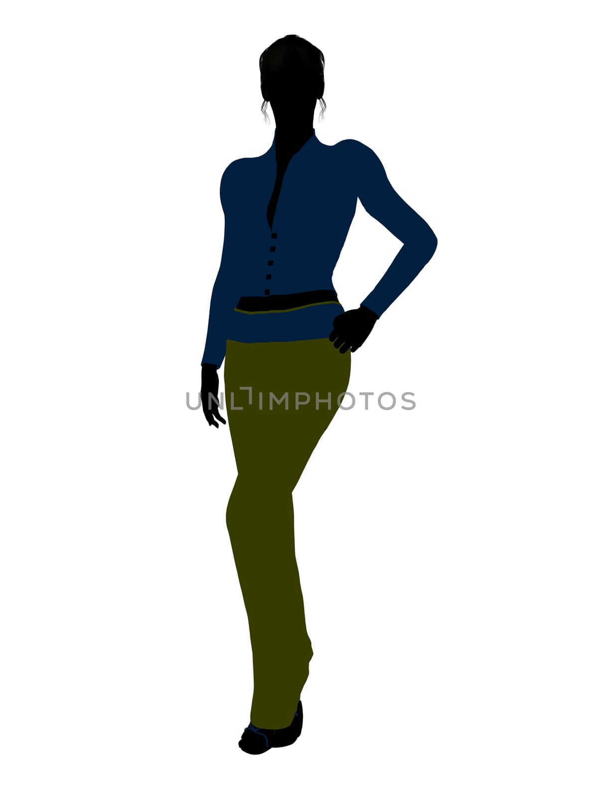 Female business executive silhouette on a white background