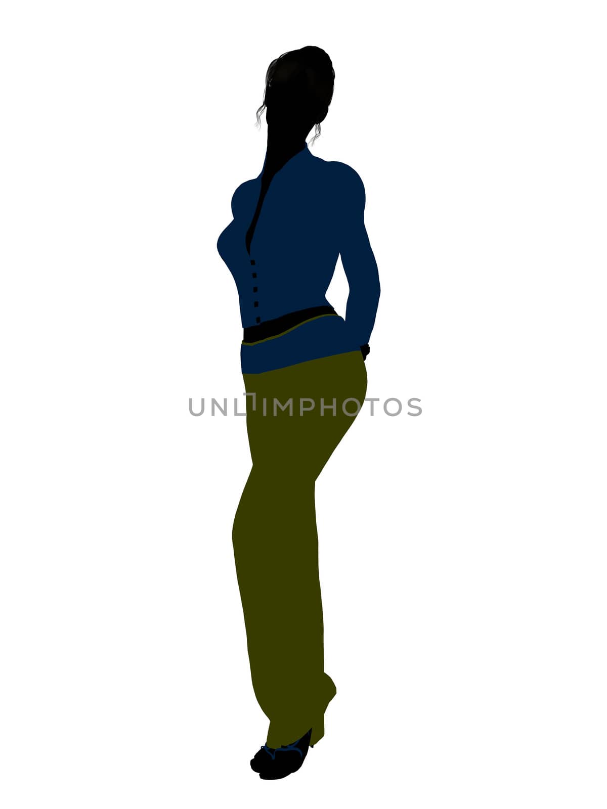 Female business executive silhouette on a white background