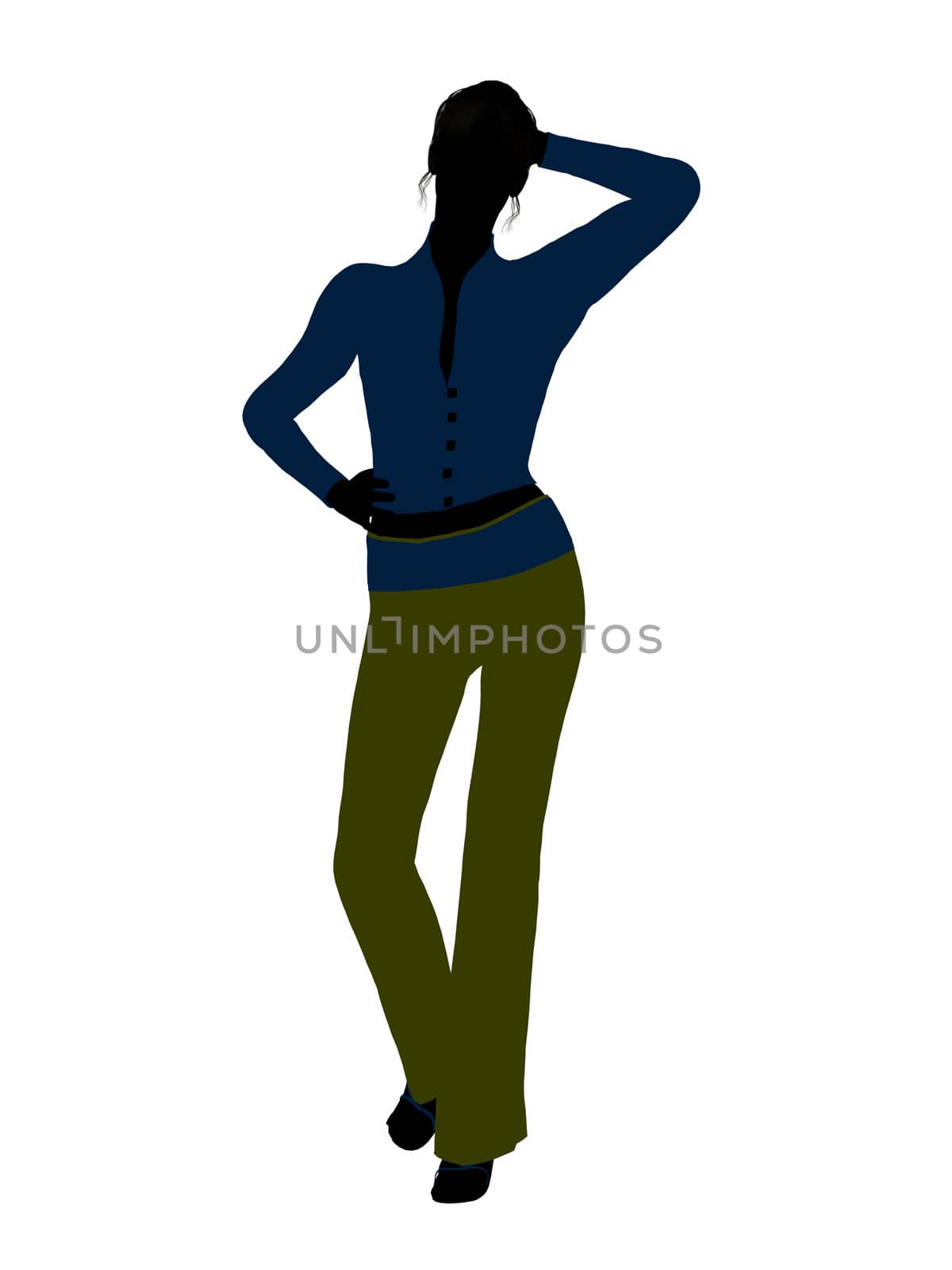 Female business executive silhouette on a white background